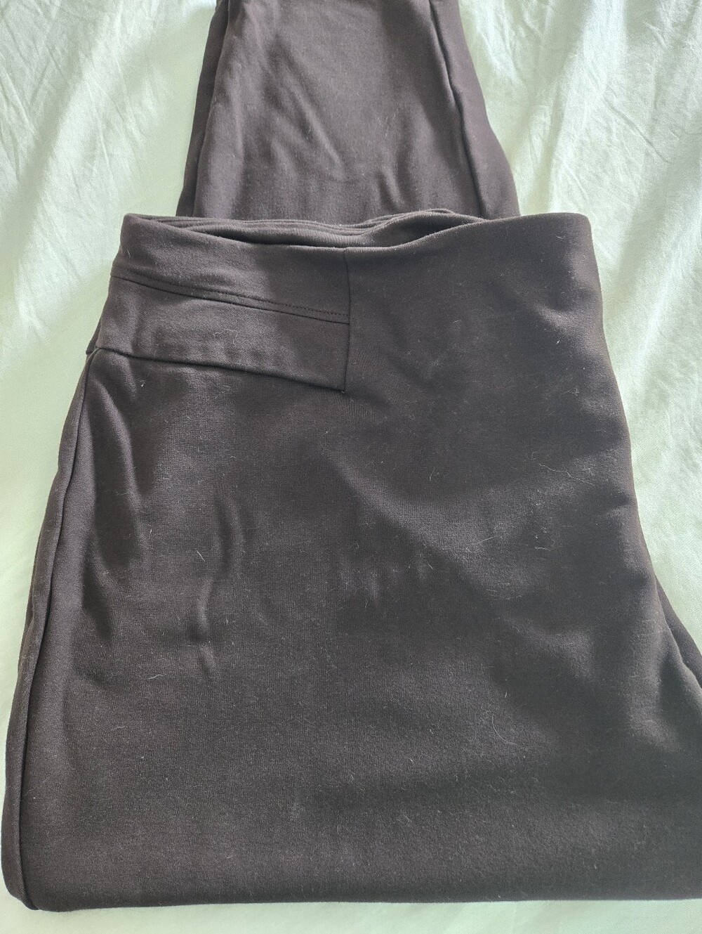 Wonderly Dark Brown Ponte Knit Straight-Leg Pants